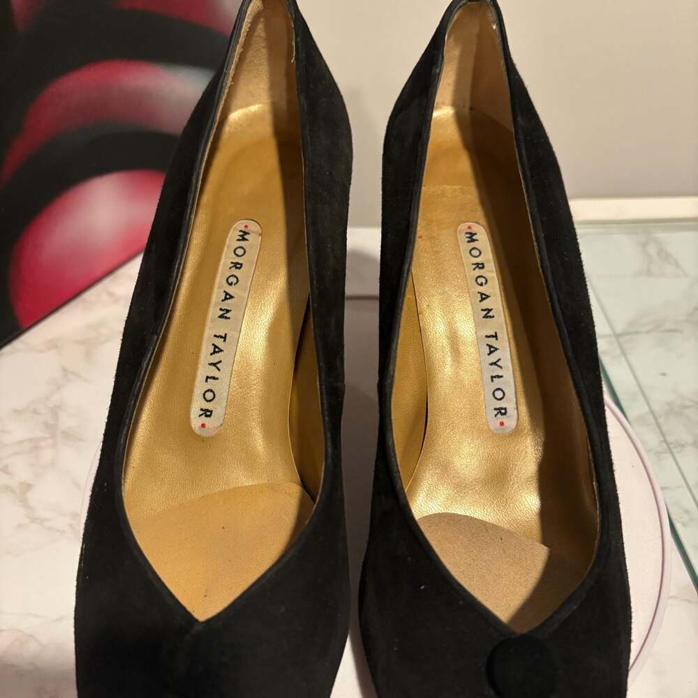 Morgan Taylor Women's Pumps Black Suede Size 8.5 - Picture 6 of 12